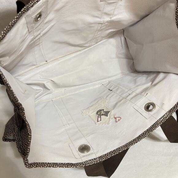 Thirty One Organizing Utility Tote 15 x 10 x 6 Pockets Brown Dot Ronald McDonald - Picture 4 of 5